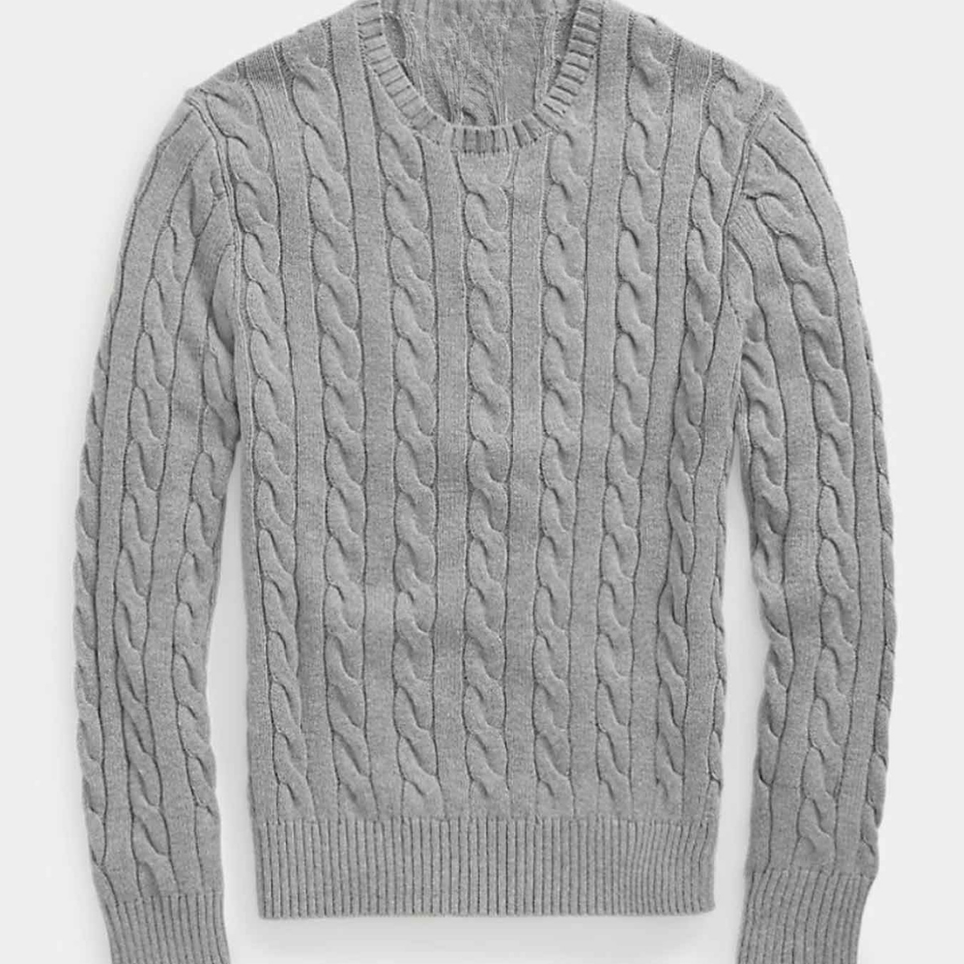 Cable-Knit Sweater - Grey