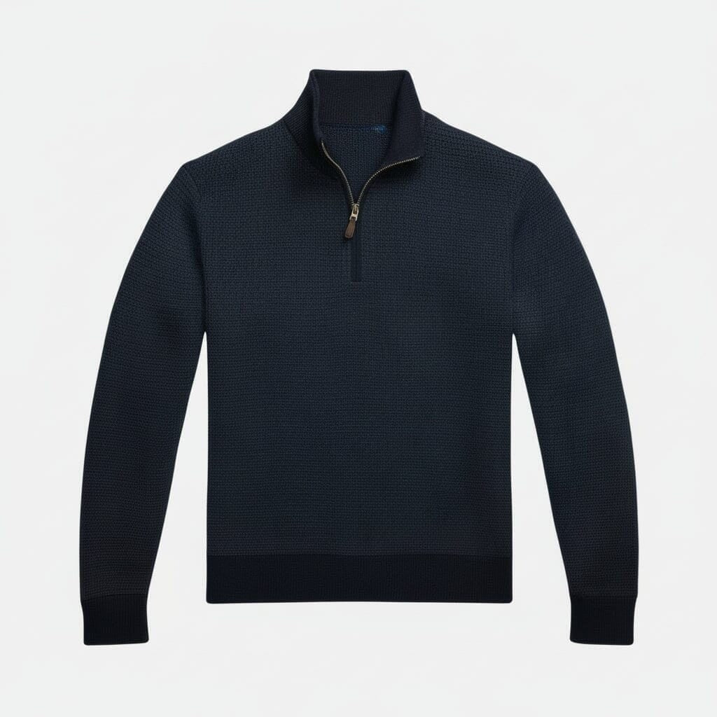Washable Wool Quarter-Zip Sweater