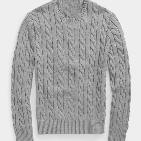Cable-Knit Sweater - Grey